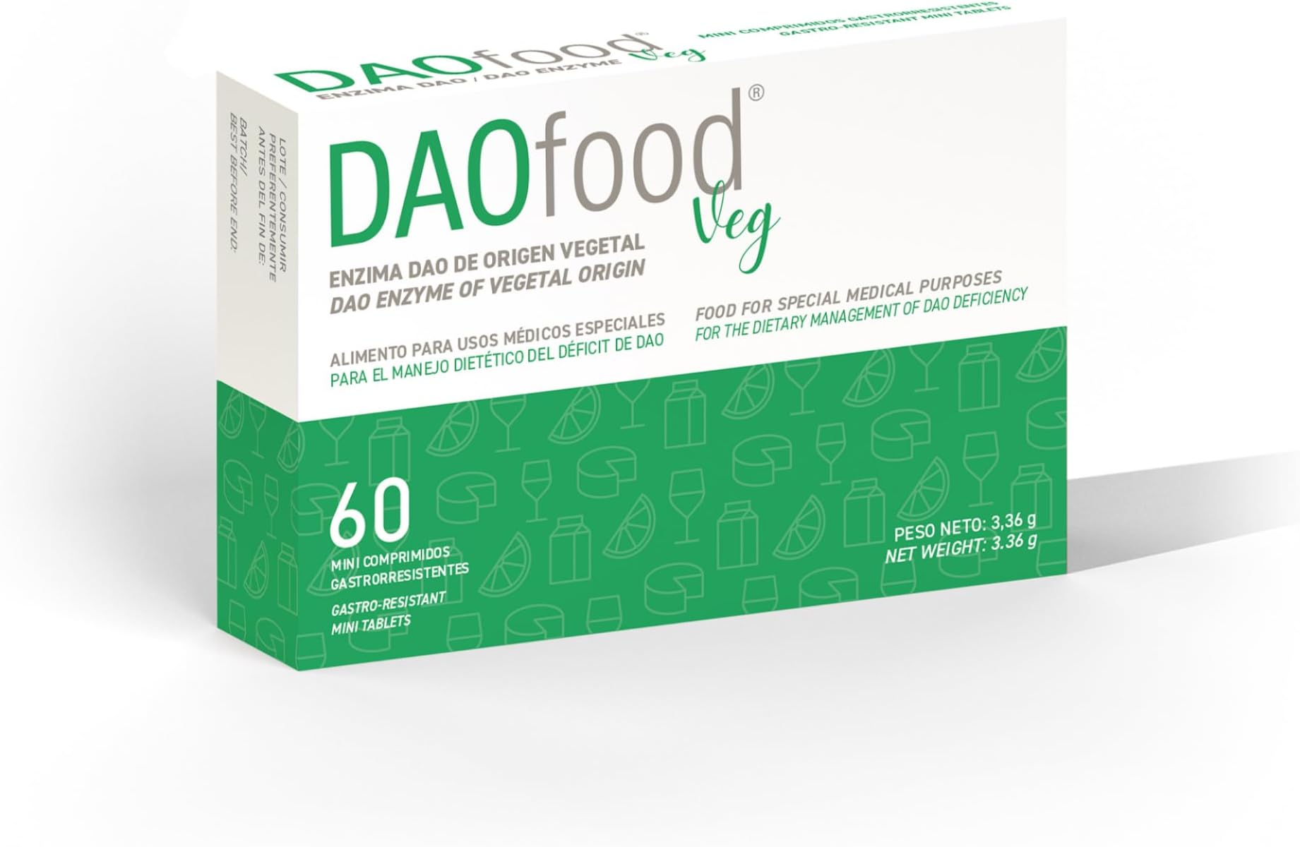 DR Healthcare - DAOfood Veg DAO Enzyme Supplement - Plant Based DAO - Supports Dietary Histamine Metabolism - Blister 60 Gastro-Resistant Mini Tablets