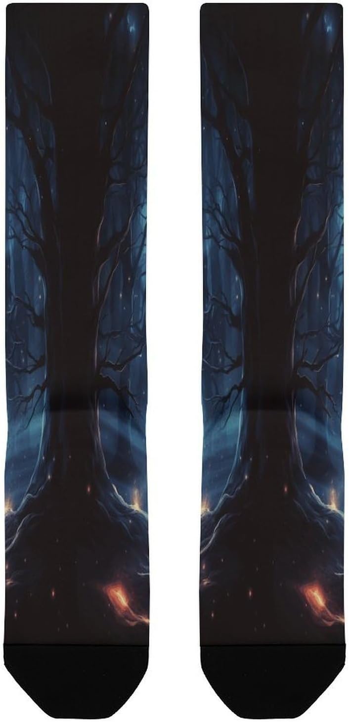 Moonlight Deer Compression Sock Circulation Support Socks Lightweight Knee High Tube Sock Over-The-Calf Sock for Adult