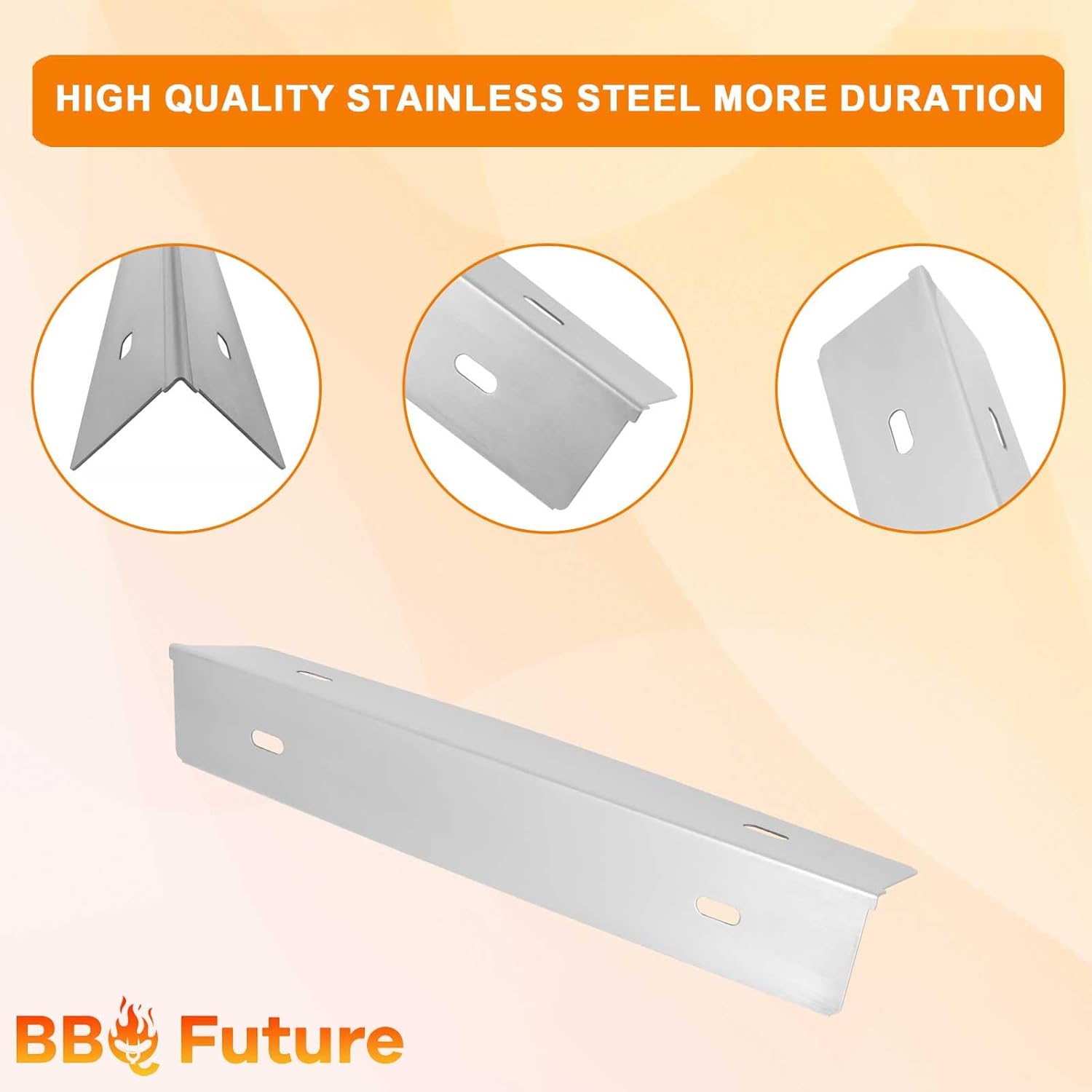 BBQ Future Stainless Steel 7-Pack Heat Plates and 4-Pack Burner BBQ Replacement Part Kit for Prestige 500 and Napoleon Grill Rogue Series