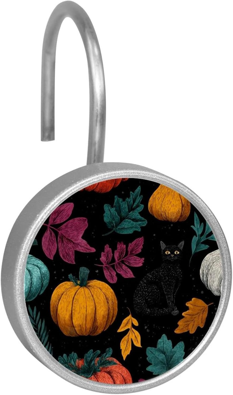 12 Pieces Halloween (20) Shower Curtain Hooks Rings, Stainless Steel Shower Hook Hanger Rings for Bathroom Living Room Bedroom Home Decor