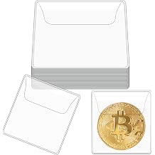 Mabor 25Pcs Coin Sleeves 5.5 x 5.5 cm Clear Coin Protectors Single Pocket Small Pouches for Storage Individual Plastic Holders for Coins Currency Small Items Storage