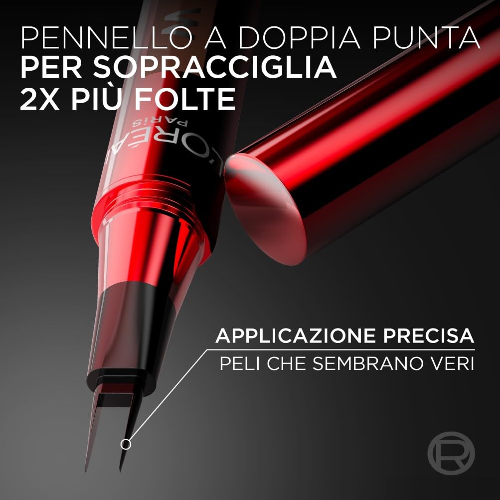 L'Oréal Paris Penna Sopracciglia, Per Sopracciglia Folte e Colorate, Tenuta Fino a 48H, Effetto Ultra Naturale, No Transfer, Infaillible Faux Brow, Tonalità: Dark Brunette, 1 g