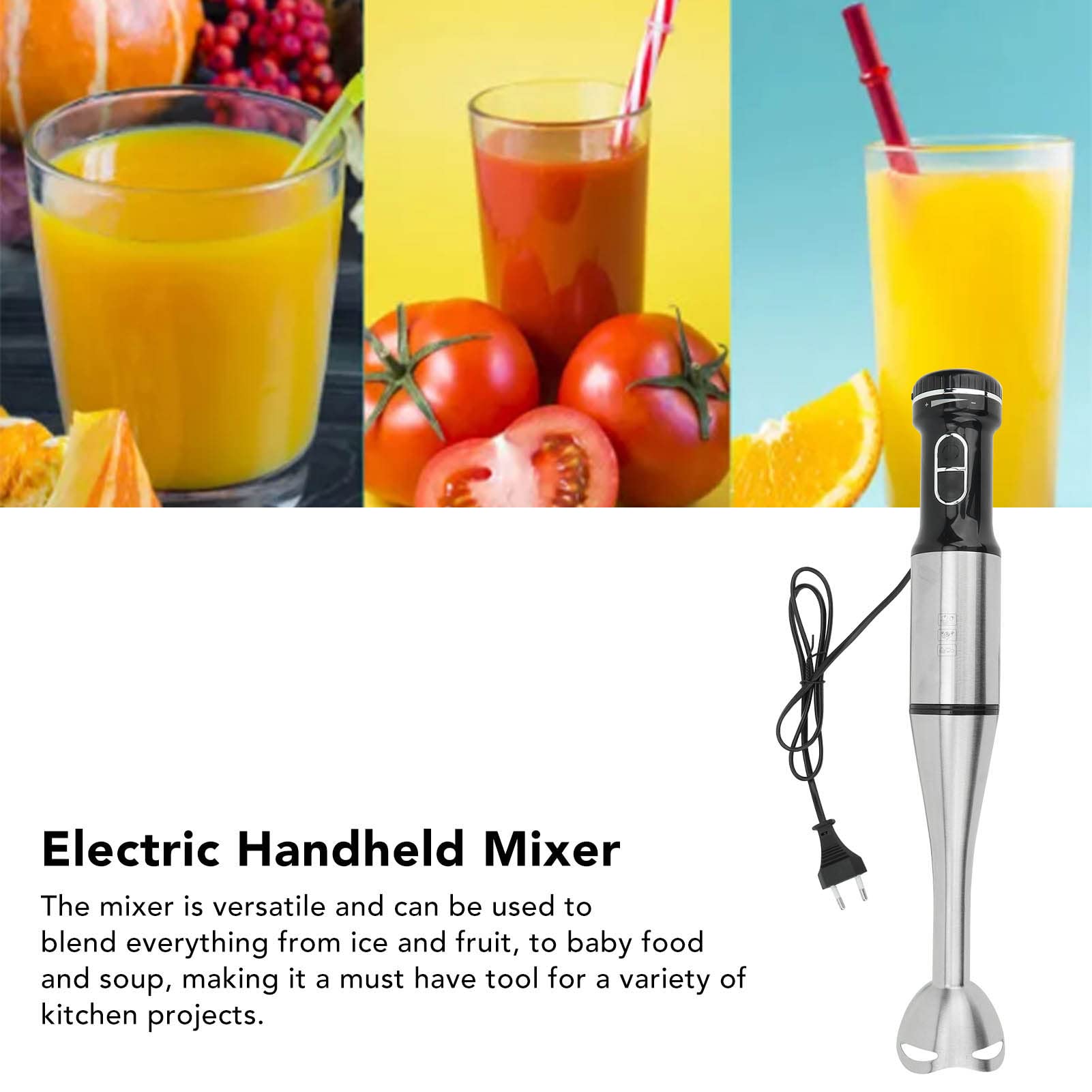 Blender Ręczny,Blender Zanurzeniowy o Mocy 1000W z Ostrzem ze Stali Nierdzewnej, Mini Ręczny Mikser Elektryczny,Maszynka do Mielenia żywności, Ręczny Blender W Sztyfcie do Koktajli
