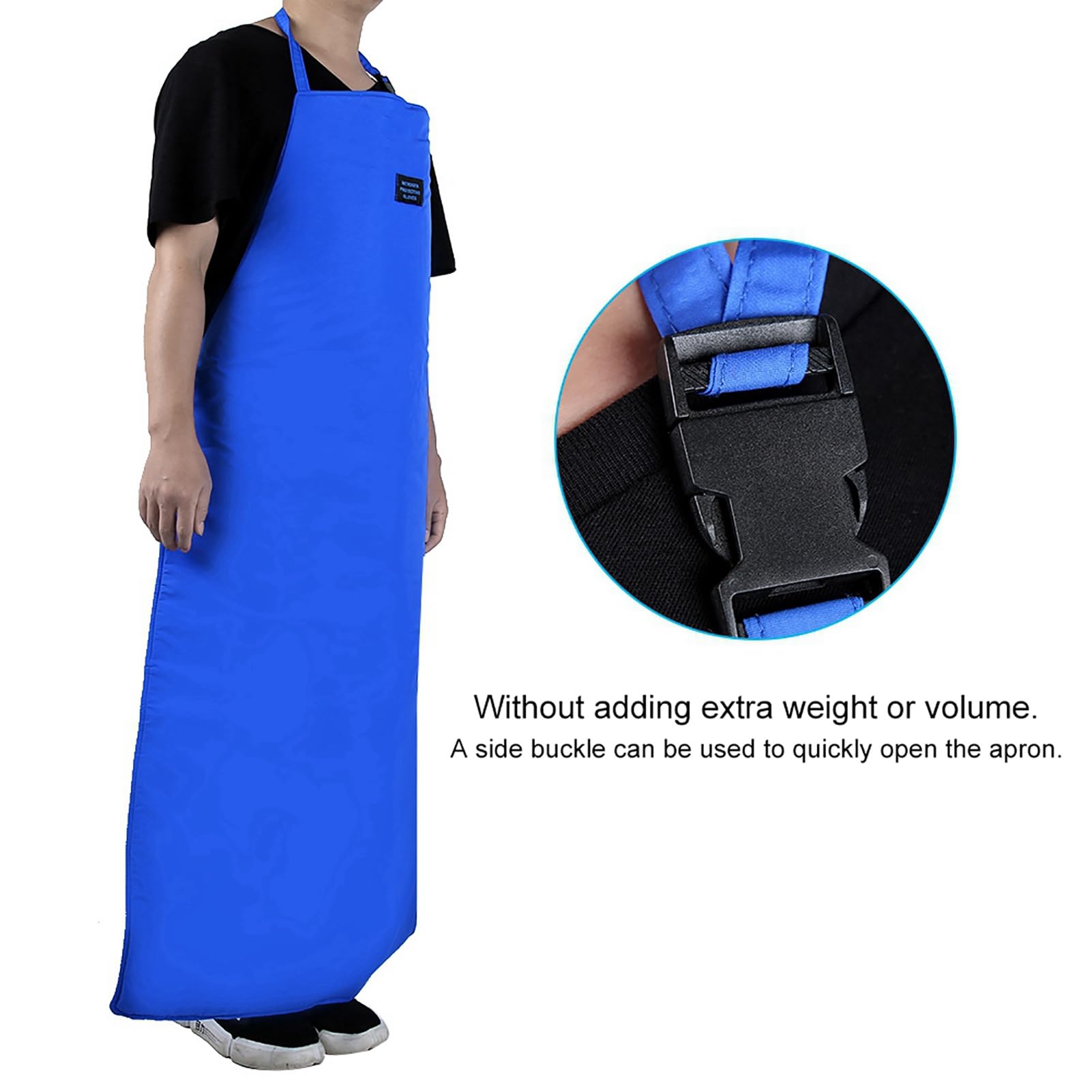 Grembiule di Sicurezza CryO, Grembiule Criogenico Per Temperature Ultra Basse Protezione Dall'azoto, Grembiule Criogenico Blu Per La Sicurezza(90CM Long)