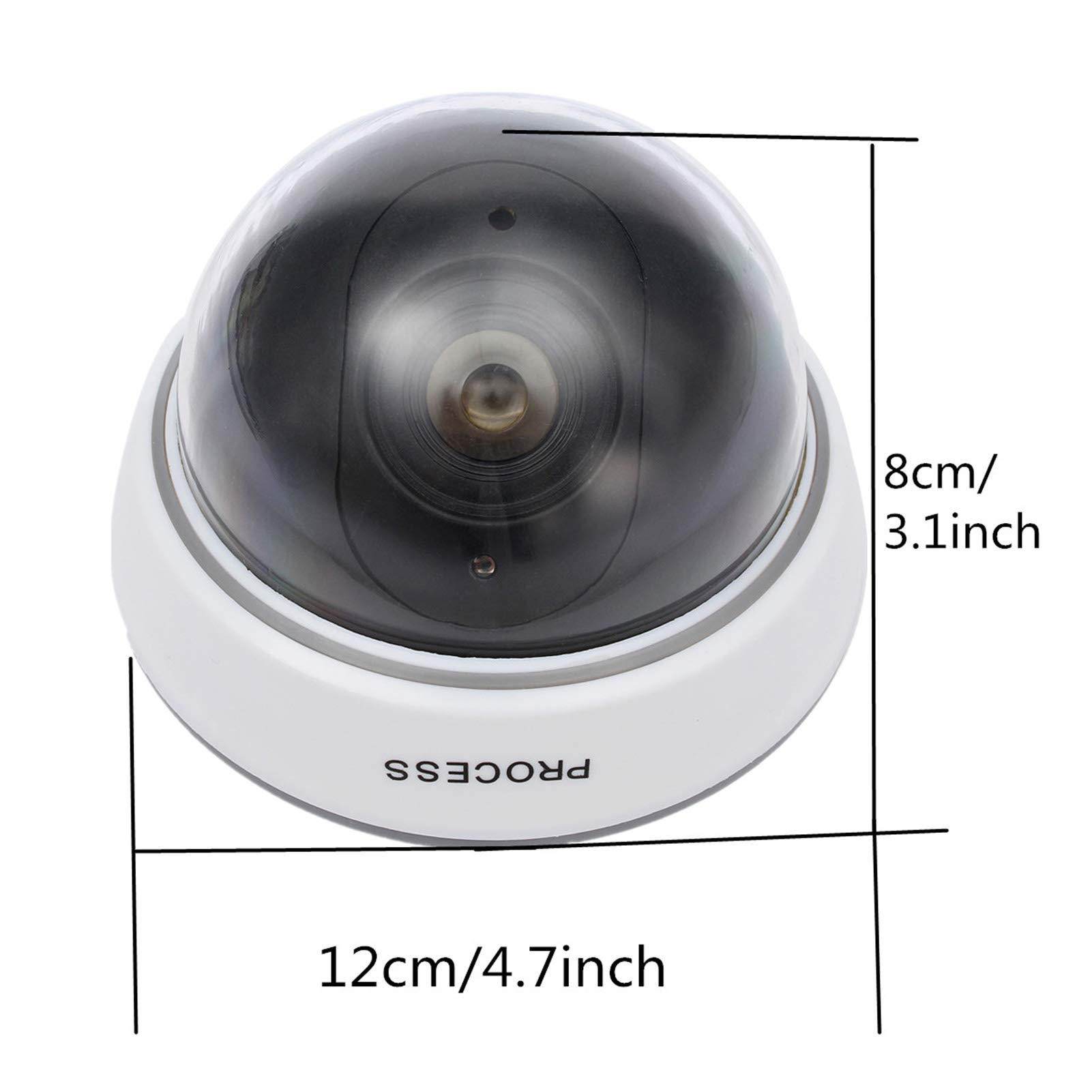 1Pc Telecamera di Sorveglianza Finta a Cupola con Luce Rossa Lampeggiante, Aspetto Realistico per Uso Interno ed Esterno