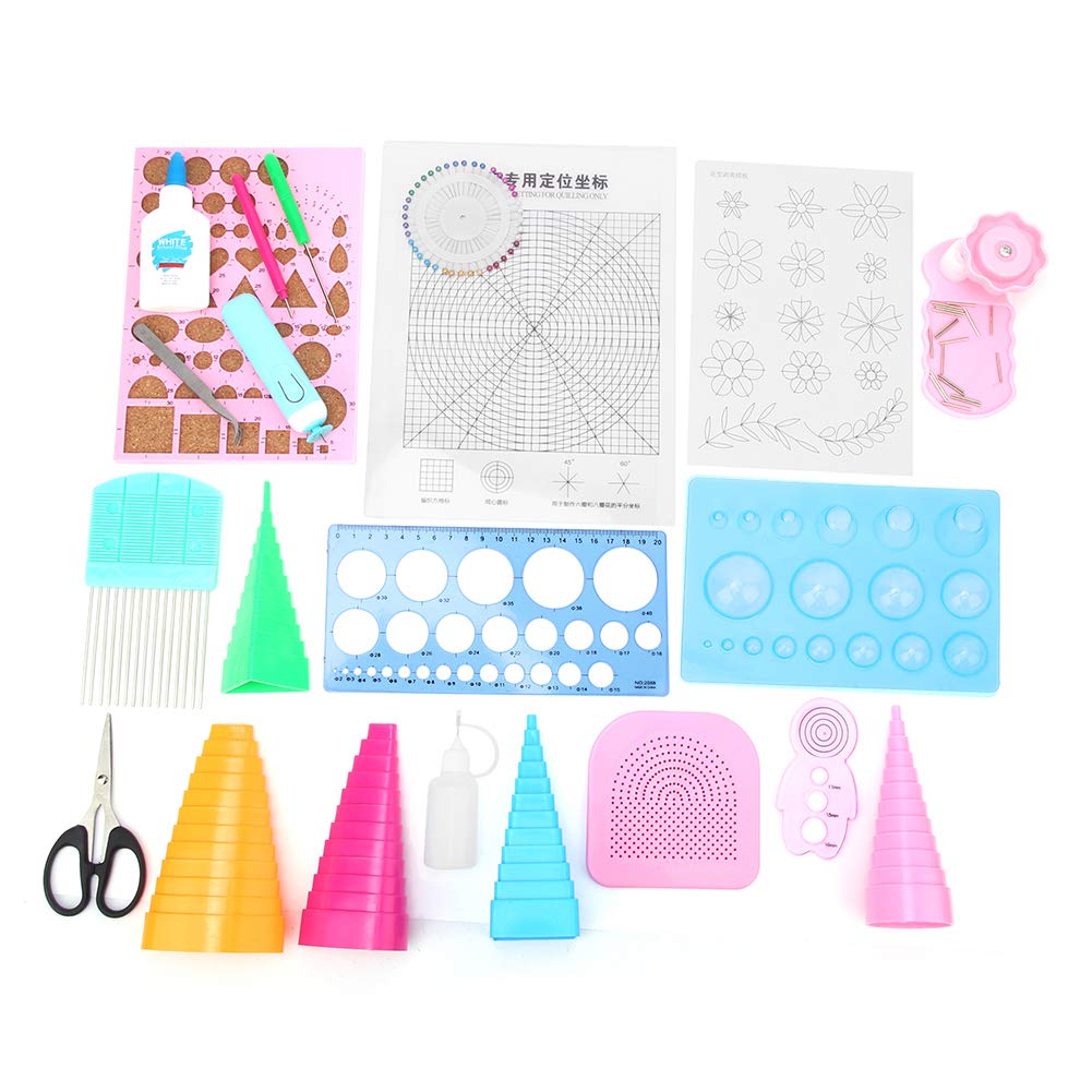 Juego completo de quilling de papel con 24 piezas y pluma eléctrica