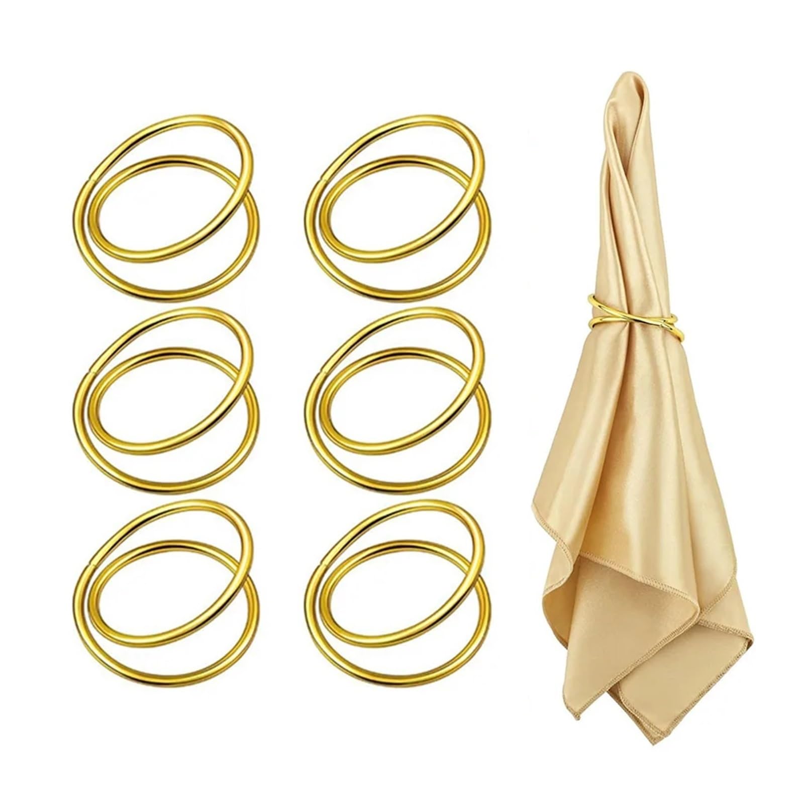 napkin rings Alloy Metal Simple Napkin Rings Napkins Wedding Party Business Kitchen Dining Table Accessories Decorations(12pcs rose gold)