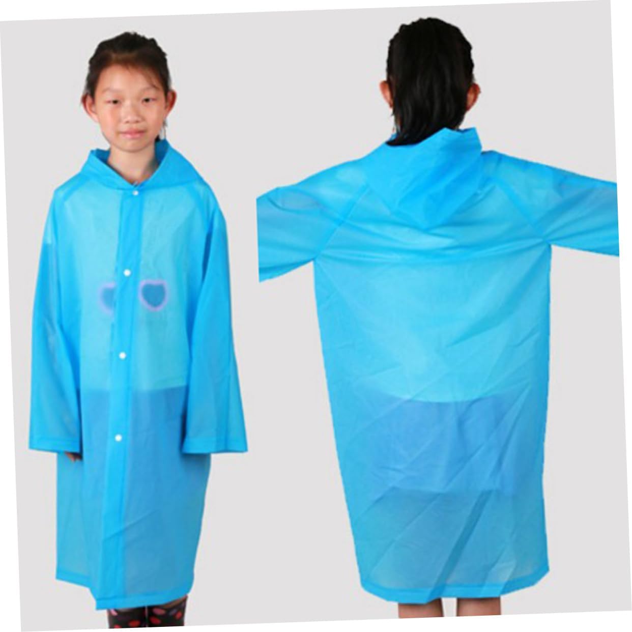 Sosoport Eva Rain Poncho for Boys and Girls Hood Lightweight Water-Resistant Raincoat for Boys Girls Suitable for Parks Camping Sports Emergencies