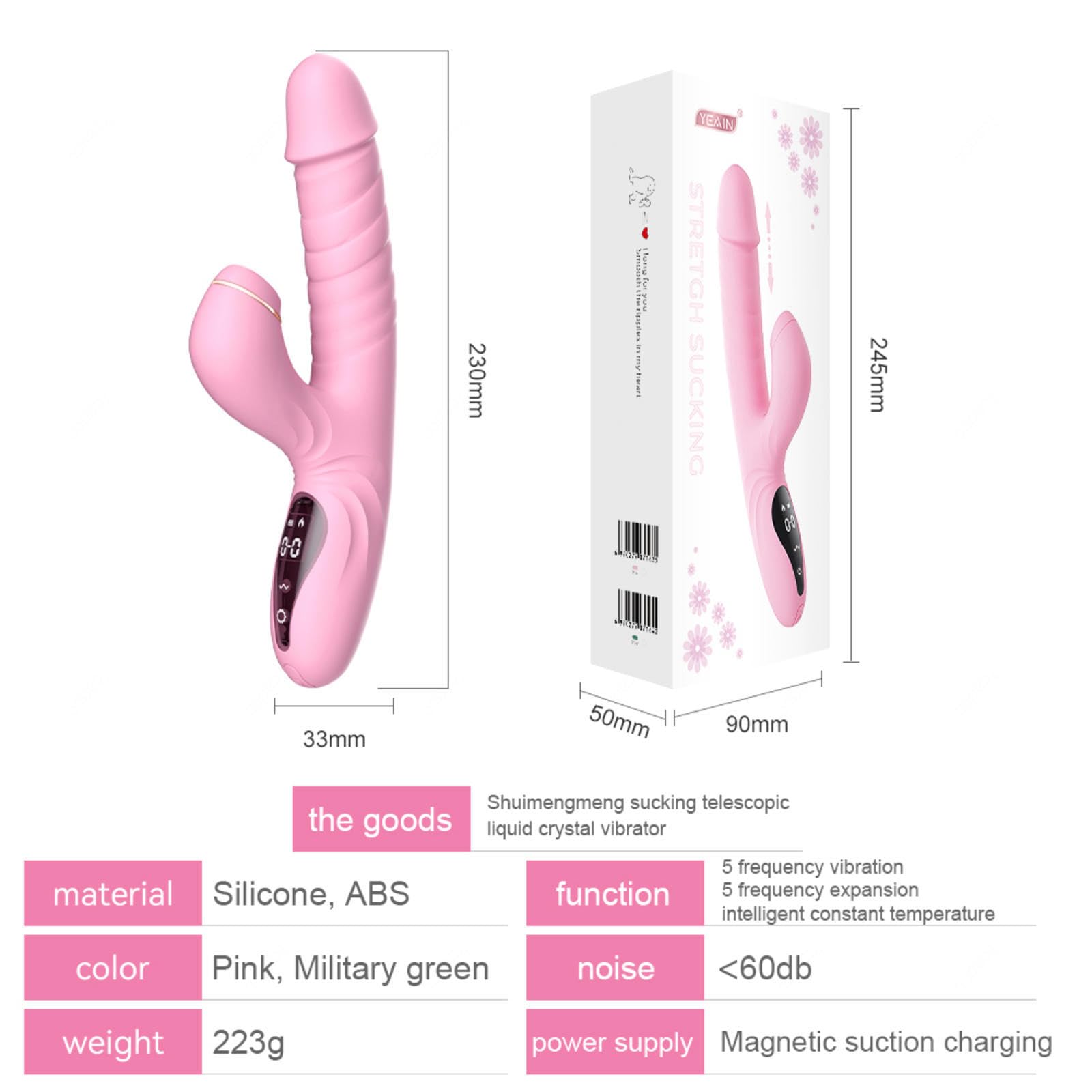 Vibratoreper Donna Vibratore Dildo Sex Toys Vibratori Rabbit Vibratori Femminile Sexytoysys per Donna Clitoride,Pink