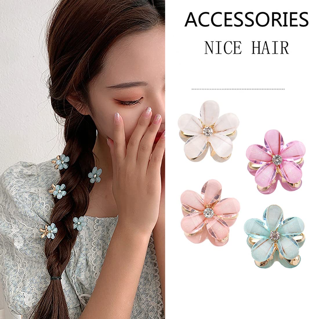 Melbees by Yellow Chimes Hair Clutchers Claws for Girls 6 Pcs Clutcher Multicolor Mini Floral Hair Claw Clips for Women Hair Accessories for Women and Kids. 3