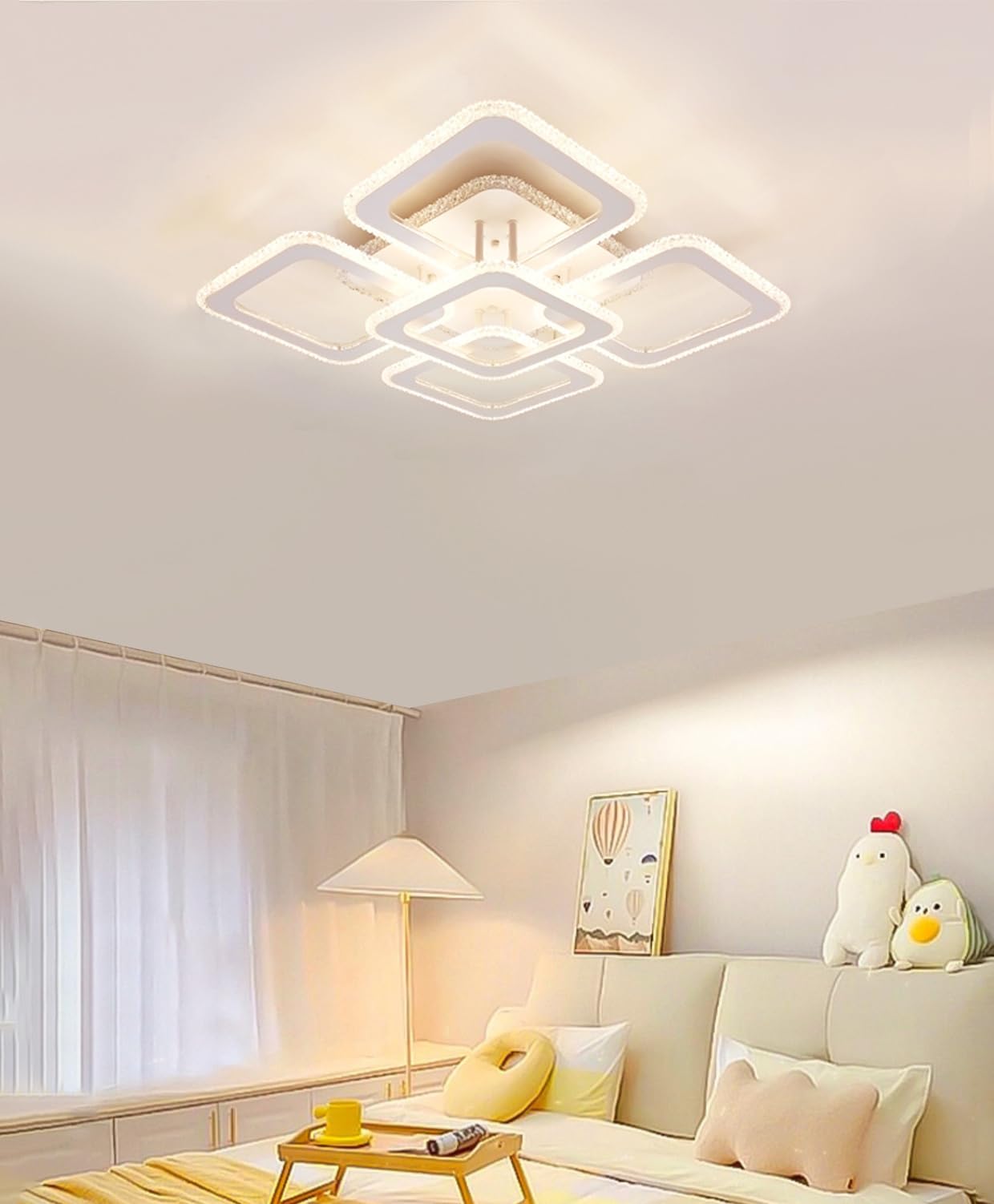KZT Lampada da soffitto con musica a LED lampada da soggiorno dimmerabile RGB cambia colore lampada da soffitto con telecomando e controllo app moderna camere da letto illuminazione