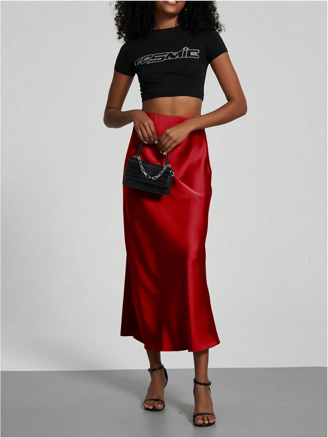 SHENHE Women's Satin Maxi Skirts High Waisted A Line Long Skirts Elegant Office Skirts - Image 5