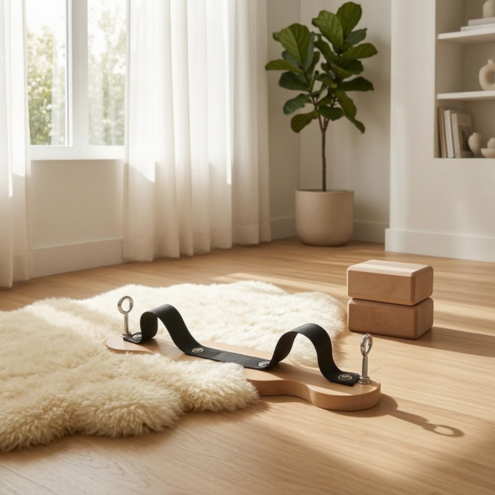 Tavola Correttiva con Cinghia Resistente Attrezzo Ergonomico Balance Board per Istruttori, Principianti, Palestra, Casa