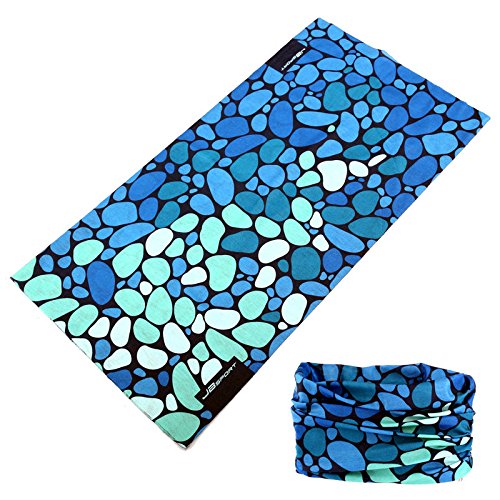 Headband for Men and Women Yoga Sports Wide Headbands Neck Gaiter Bandana Balaclava Scarf (17Blue)