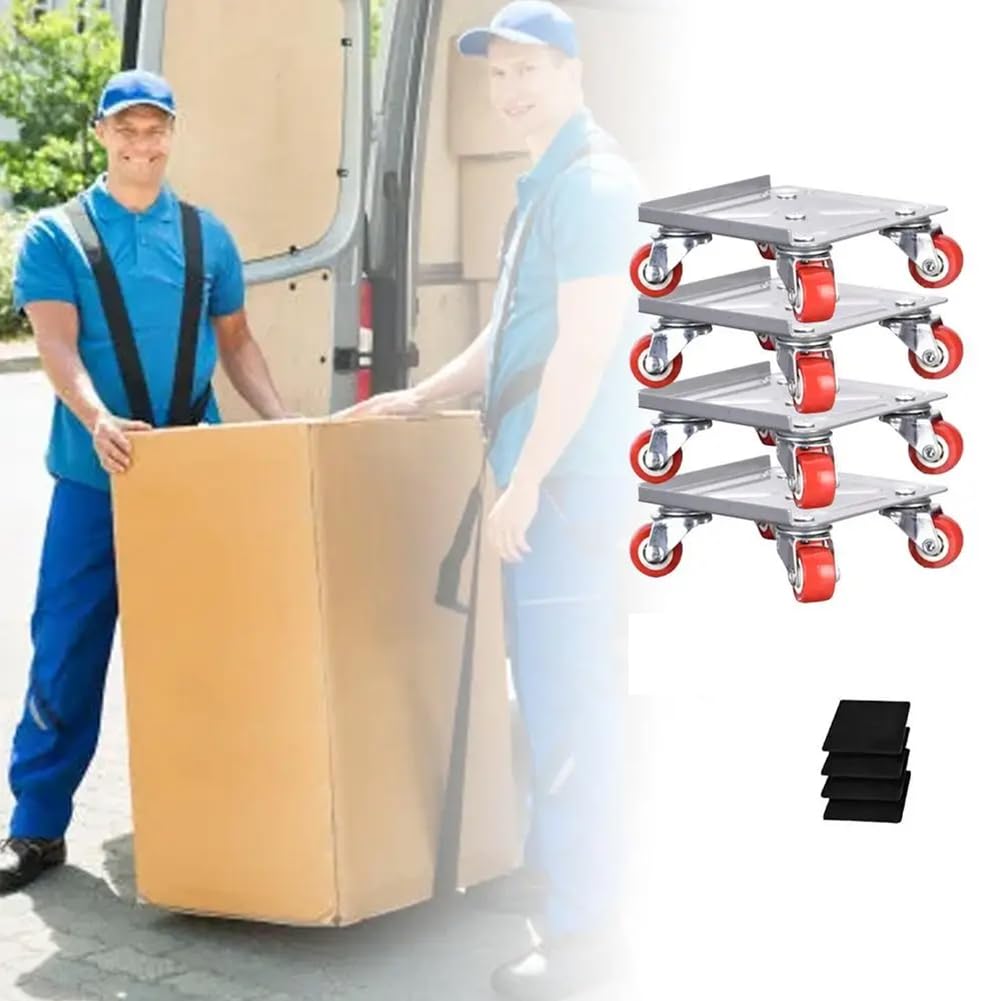 Set di carrelli per mobili pesanti a 5 ruote con ruote di bloccaggio e cuscinetti antiscivolo, strumento di sollevamento del carico per traslochi e traslochi a casa senza sforzo