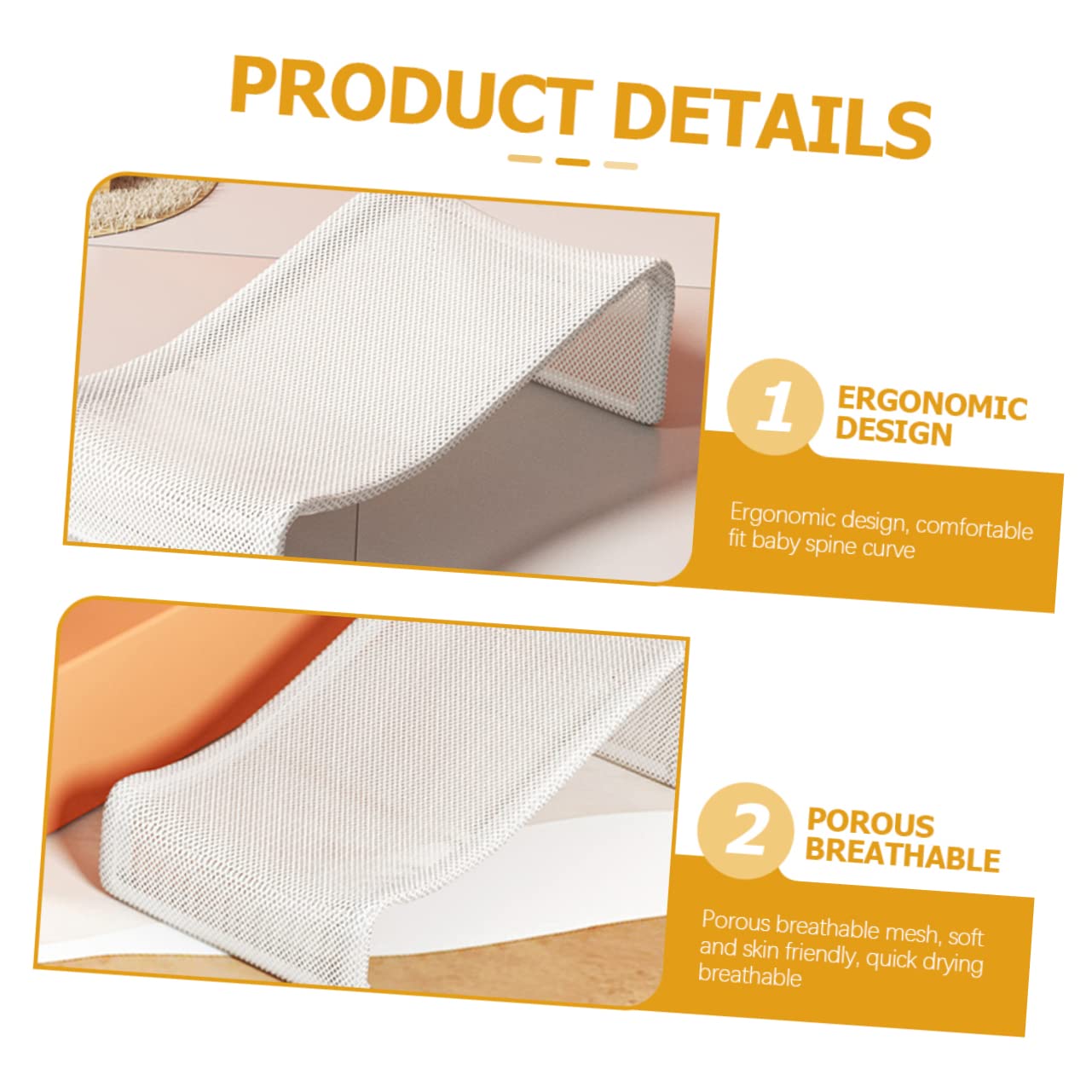 ERINGOGO Bath Support Seat Pad Safe Mesh Bathtub Seat for Boy Girl Non Slip Design for Comfort and Stability Present for Showers and Parents Fits Bathtubs