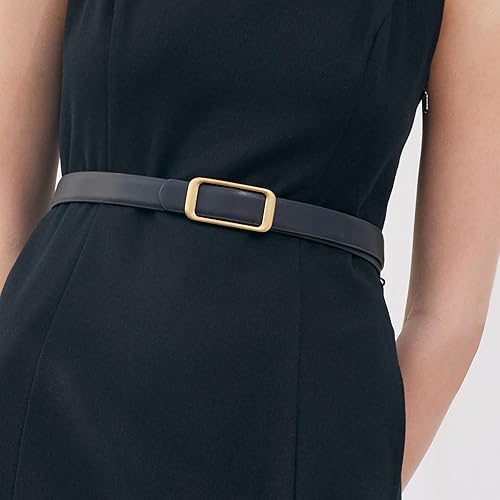 Miniatura 4 de GOELIA Women's Reversible Genuine Leather Belt Thin Fashion Waist Belts for Jeans Pants Dresses with Buckle