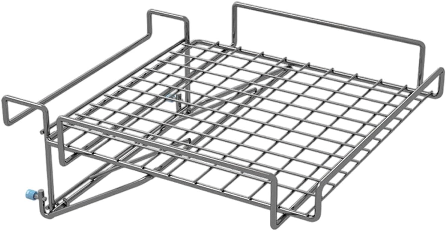 Foldable Cabinet Door Organizer Shelf Extender Countertop Extender No Drill Space Saving Storage Rack with Stainless Steel for Kitchen Cabinet Door Up to 5cm (Original Color)