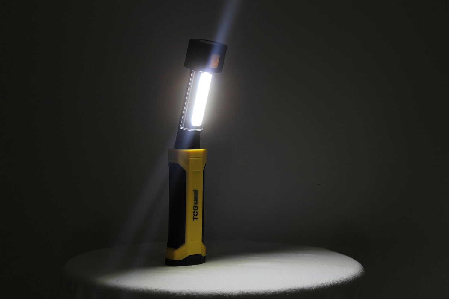 Portable LED Flashlight, Yellow/Black, Camping Essentials, Hurricane Preparedness Items, Flashlights for Emergencies, Durable, Impact Resistant, Adjustable Beam Intensity, Battery Powered