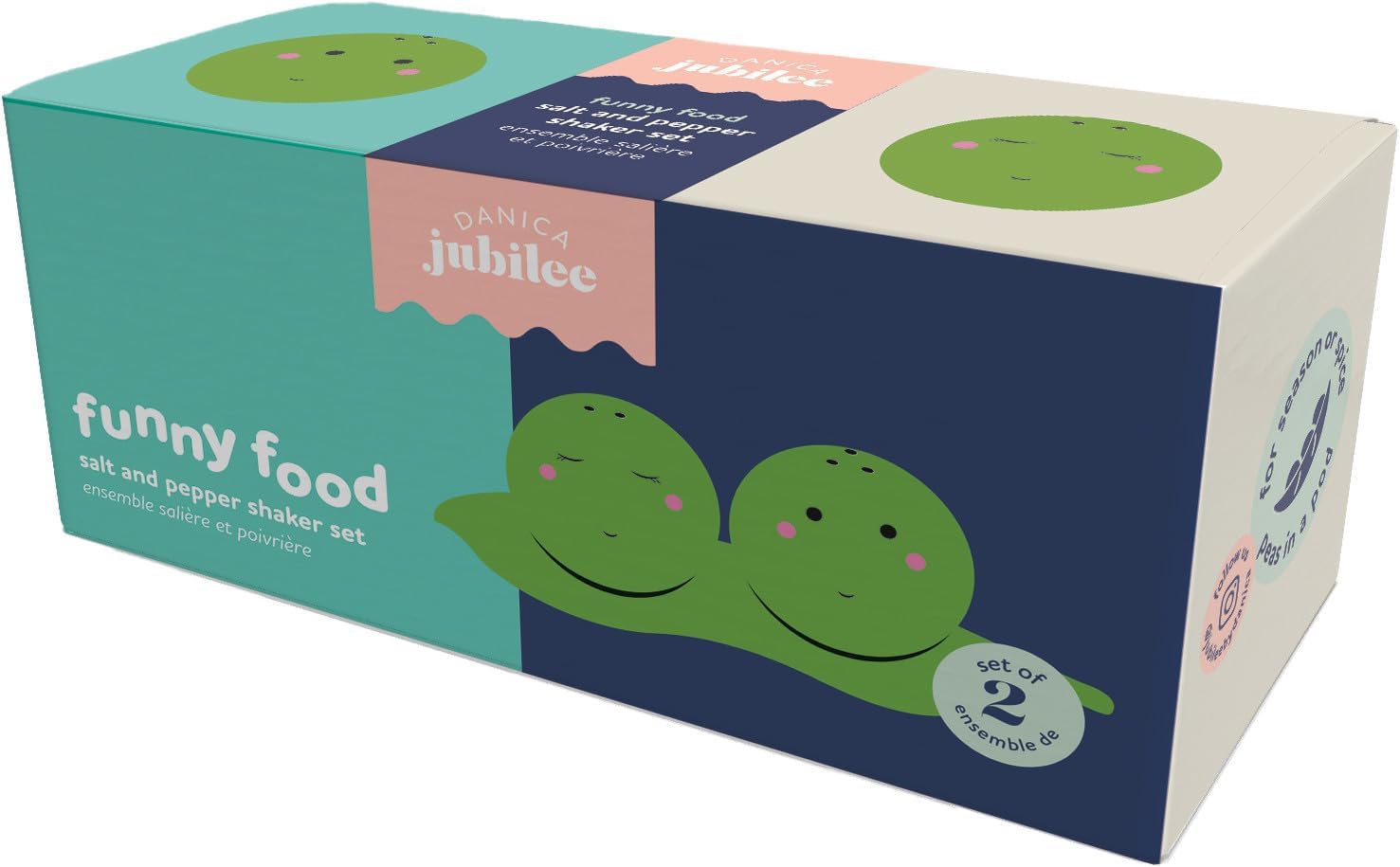 Jubilee Salt & Pepper Shakers Set of 2, Stoneware, Funny Food Design