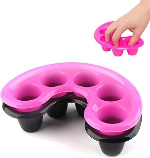 2 Pcs Nail Soaking Hand Bowl Manicure Soak Off Finger Bowl Separate Manicure Bowl Manicure Bowl Hand Soak Nail Soak Off Bowl Nail Art Tips Bowl for Polishing Remover Treatment (Rose Red and Black)
