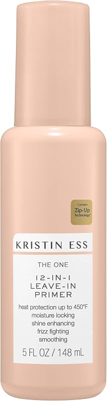 Kristin Ess 12-in-1 Leave-In Conditioner & Heat Protectant Spray – Heat Protection 450°F - Blow Dry + Flat Iron Dry Damaged Hair Protect + Repair - Anti-Frizz Detangler - Color Safe Heat Protectant