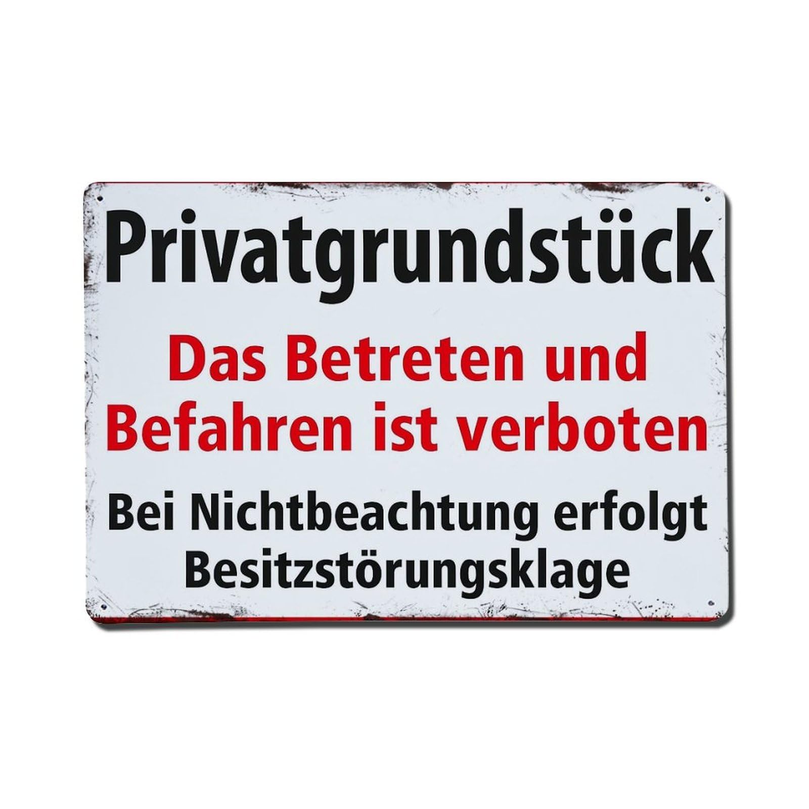 Privatgrundstuck Betreten Verboten Besitzstorungsklage Retro Metal Tin Sign, Vintage Decor Art Poster for Bar, Home, Man Cave, Kitchen, Laundry Room Gift 8x12Inch