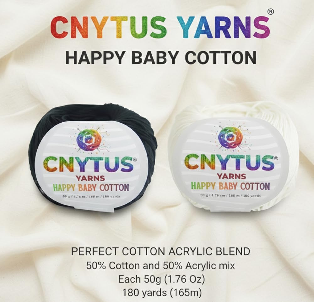 Happy Baby Soft Cotton Yarn for Crochet and Knitting - 50% Cotton 50% Acrylic Blend, Premium Amigurumi Yarn - 1.76 Oz (50g) / 180 Yrds (165m) (1 Skein, 0424-Baby Pink) image 3