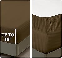 Vista 254 de HENGWEITEXT 18 Inch Cal King Sheets Deep Pocket,4 Piece Sheet Set Breathable and Cooling,Microfiber Sheet Set Deep Pocket,Wrinkle Free Shrinkage &