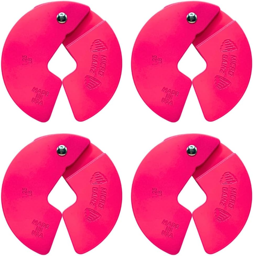 Micro Gainz – Mancuerna fraccionaria de 1.25 libras, ideal para micro carga, (elegir color) 4 placas de peso fraccionadas, diseñadas para