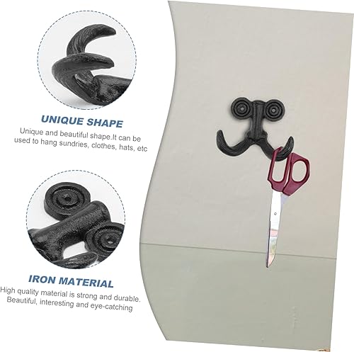 Miniatura 5 de Cabilock Gancho de hierro fundido para barba, colgador de ropa para colgar llaves, gancho para toallas, ganchos rústicos para colgar en la pared,