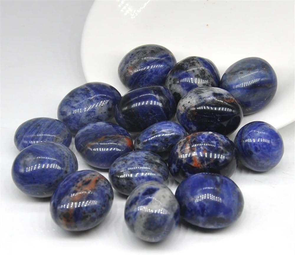 KatLin Beautiful Natural Round Blue Sodalite Bulk Tumbled Stones Gravel Specimen Healing Crystals Mineral Gemstone Aquarium Home Decoration Gifts Ornaments (Size : 500g)