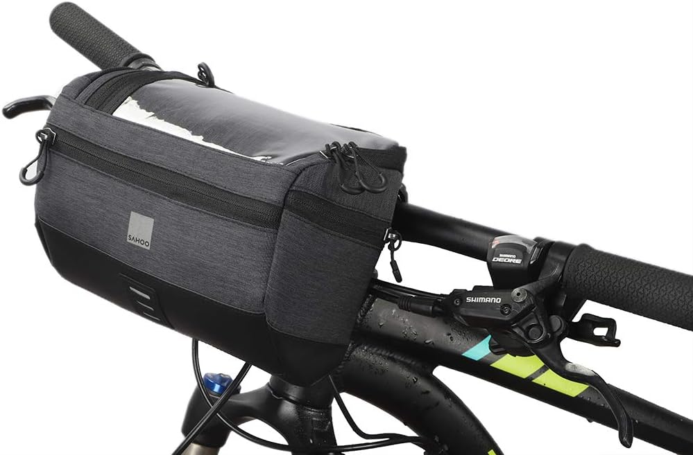 Bike Handlebar Bag Waterproof Bicycle Front Storage Bag with Map Holder for MTB Mountain Road Bike : Sports & Outdoors
