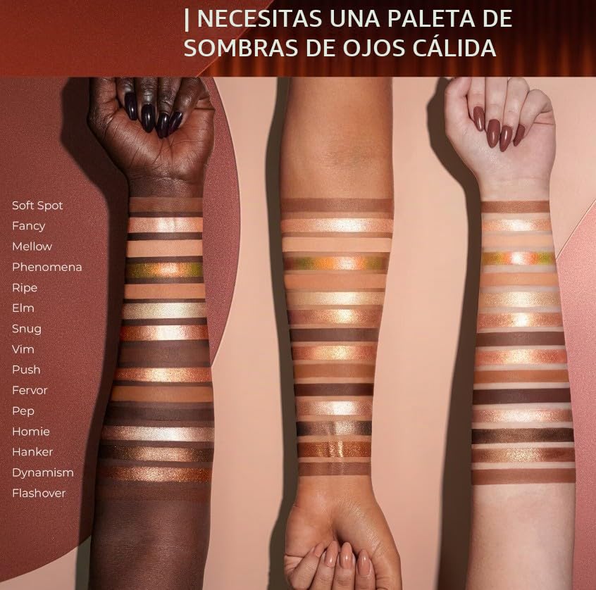 NATASHA DENONA Original | PALETTE - Paleta de 15 sombras de ojos | by BELLA (I NEED A WARM EYESHADOW PALETTE, Paleta de 15 sombras (Paquete de 1))