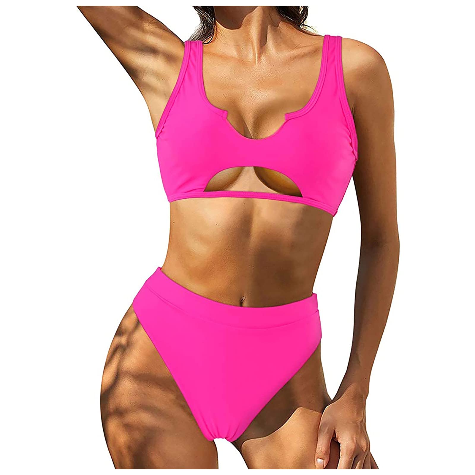 GenericWomen's Bathing Suits Spaghetti Strap Thong Two Piece Bikini Set Swimsuit Spaghetti Straps Bathing Beachwear