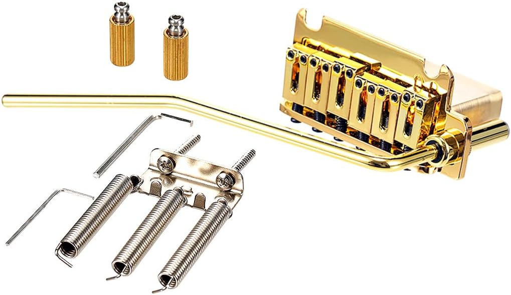 Guitar ST Tremolo Bridge 52.5mm(6 Strings) Spceing Double System Bridge 2-Point for Strat Electric Guitar Replacement Electric Guitar Tremolo Bridge, Chrome (GA221A)