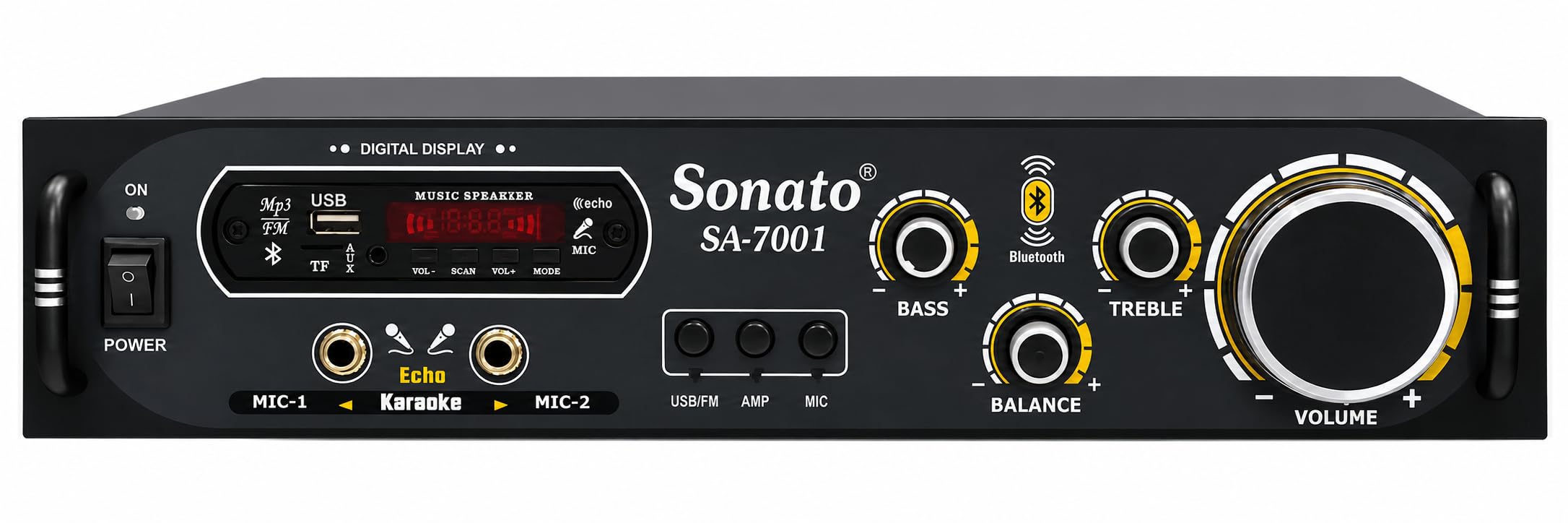 SONATO Amplifier with 3055 Transistor LED Display, FM, TF Card, USB, KAROKE With Remote Control.-picture-30