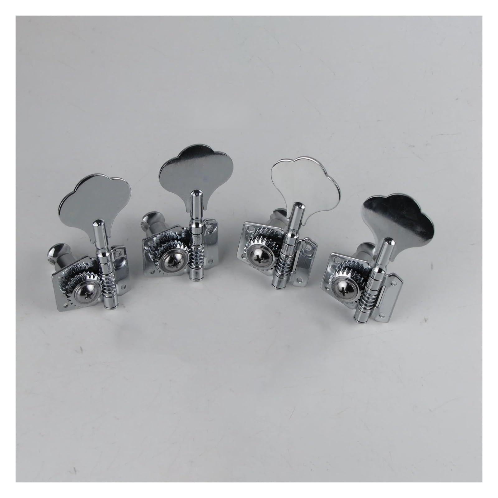 4 sztuki Vintage Open Gear 4-strunowe klucze do strojenia gitary basowej Tunery maszynowe Części Zamienne Do Głowicy Tunera Gitarowego (Color : Chrome 2L2R)