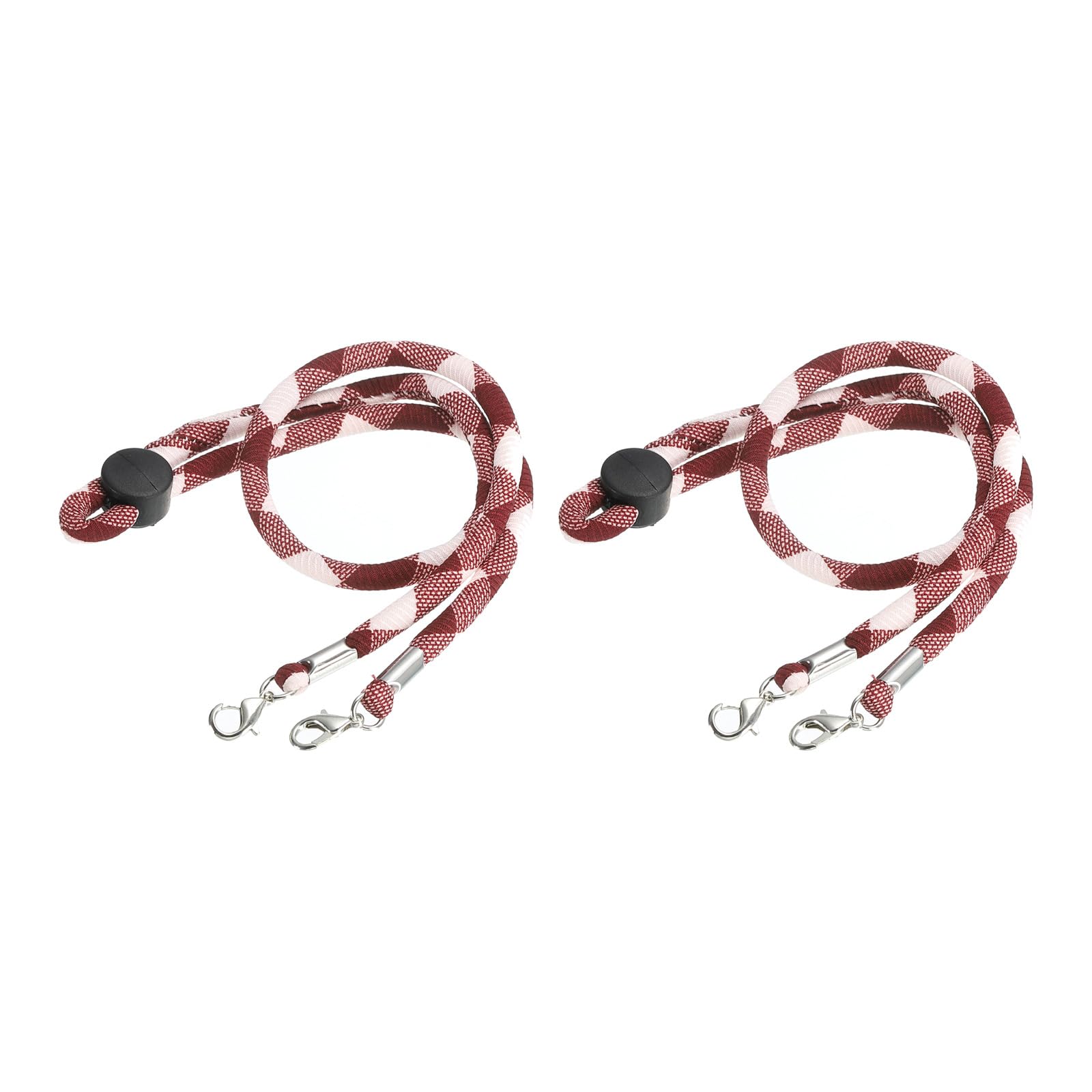 sourcing mapCorrea para soporte de gafas, 2 piezas de 24 pulgadas para gafas de sol alrededor del cuello, cadena de retención de gafas, correa para sombrero, rojo, rosso, 24 Inch