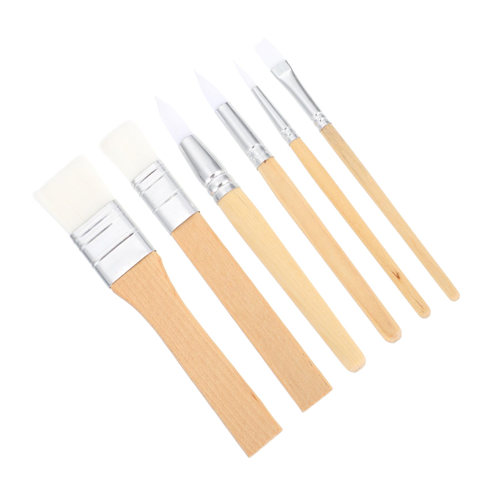 6piezas Pinceles Cortos de Lana Cruda para Pintura Acuarela Suministros de Pintura para Acuarela Herramienta de Dibujo para Artistas Principiantes