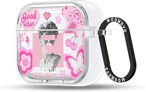 Miniatura 127 de MOSNOVO Funda protectora transparente para AirPods Pro 3, con anillo de metal duro de lujo de doble capa a prueba de golpes, diseñado para AirPods