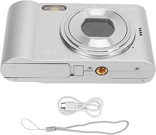 Câmera Vlogging, Zoom 16x 44MP 1080P Câmera Digital de Acabamento Fino Tela IPS de 2,4 polegadas, Foco Automático Elegante para Viagens para Estudantes