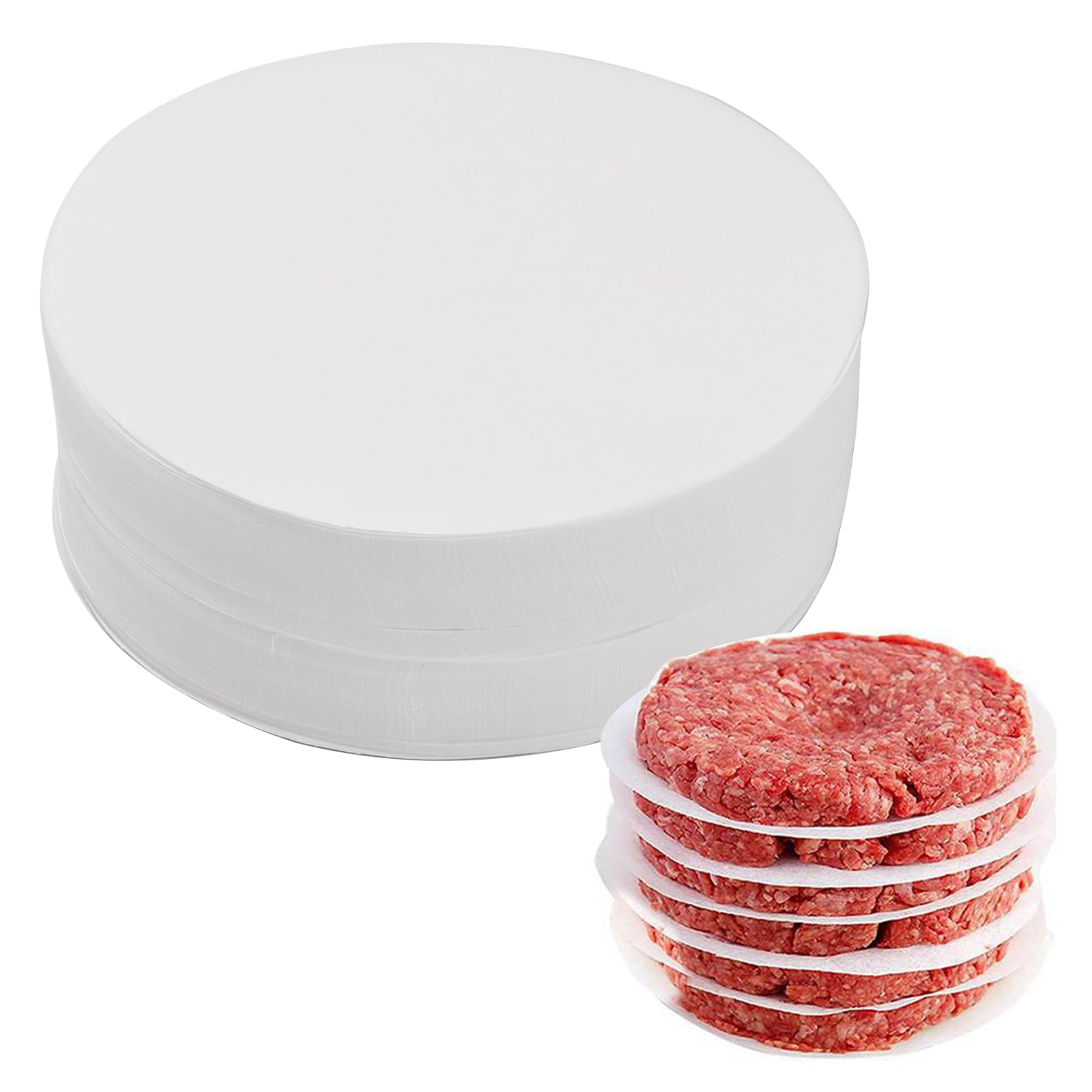 Burger Patty Papers, 1000pcs Hamburger Patty Paper Sheets, 11cm Non Stick Burger Press Wax Discs Paper, Round Burger Wax Paper Sheets Baking Parchment Paper for Food Patty Seperating Meat Beef Cake