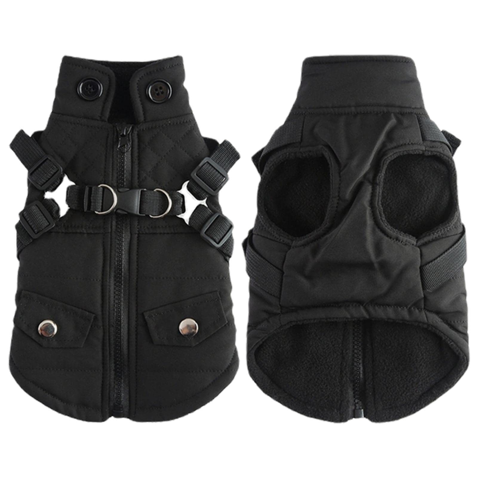 Padded Vest Dog Jacket - Cozy Waterproof Windproof Reversible Winter Dog Jacket | Warm Zip Up Cold Weather Coats for Puppy Cats Walking