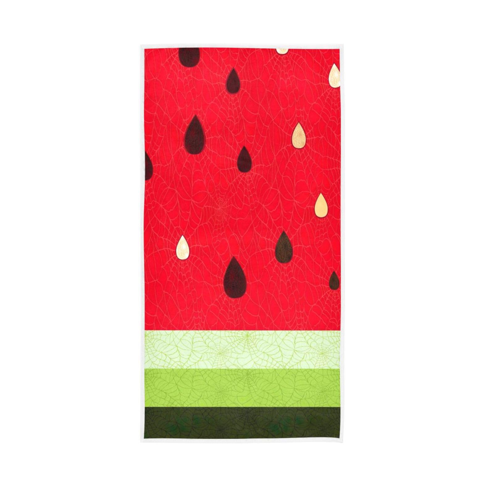 HUYGD Watermelon Color Finger Towels, 15 x 30 Inches, Spa Towels for Bathroom Spring Hand Towels for Bathroom