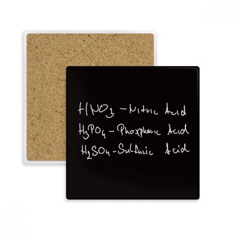 Dessous de verre chimie en pierre absorbante pour mug et tasse, lot de 2 carrés beige