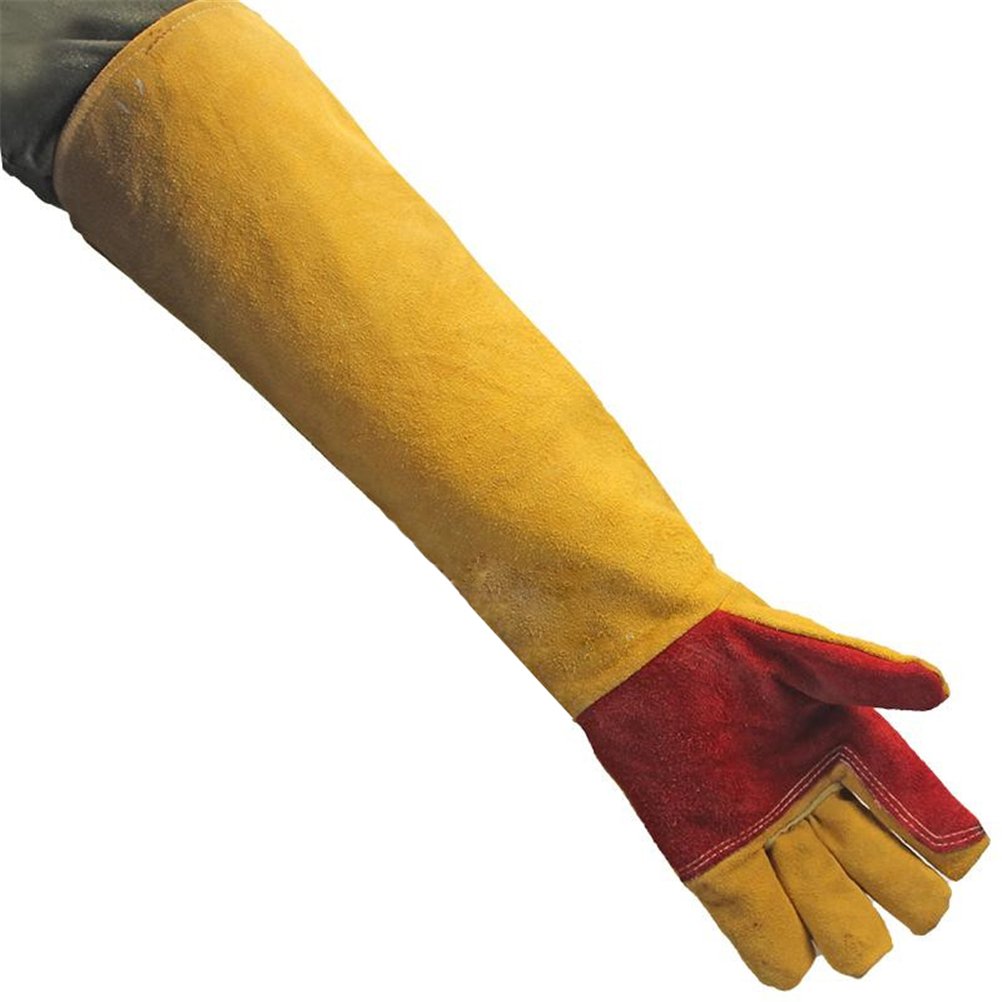Gants de soudeur 60 cm, gants de soudeur, gants de cheminée, four à barbecue haute température, gants de soudeur longs doublés, gants de sécurité incendie, gants de travail résistants à la chaleur,