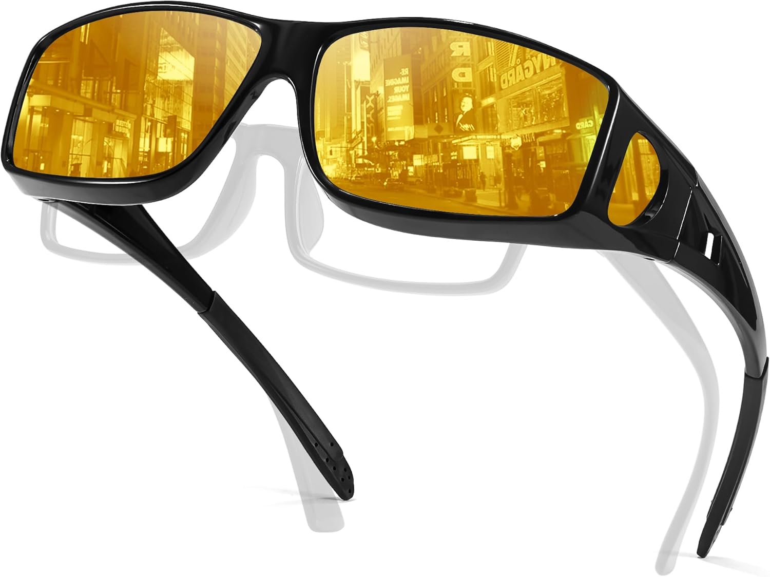 Myiaur Night Driving Glasses for Men Women, Polarized Anti Glare and UV400 Protection Yellow Lens Night Vision Glasses