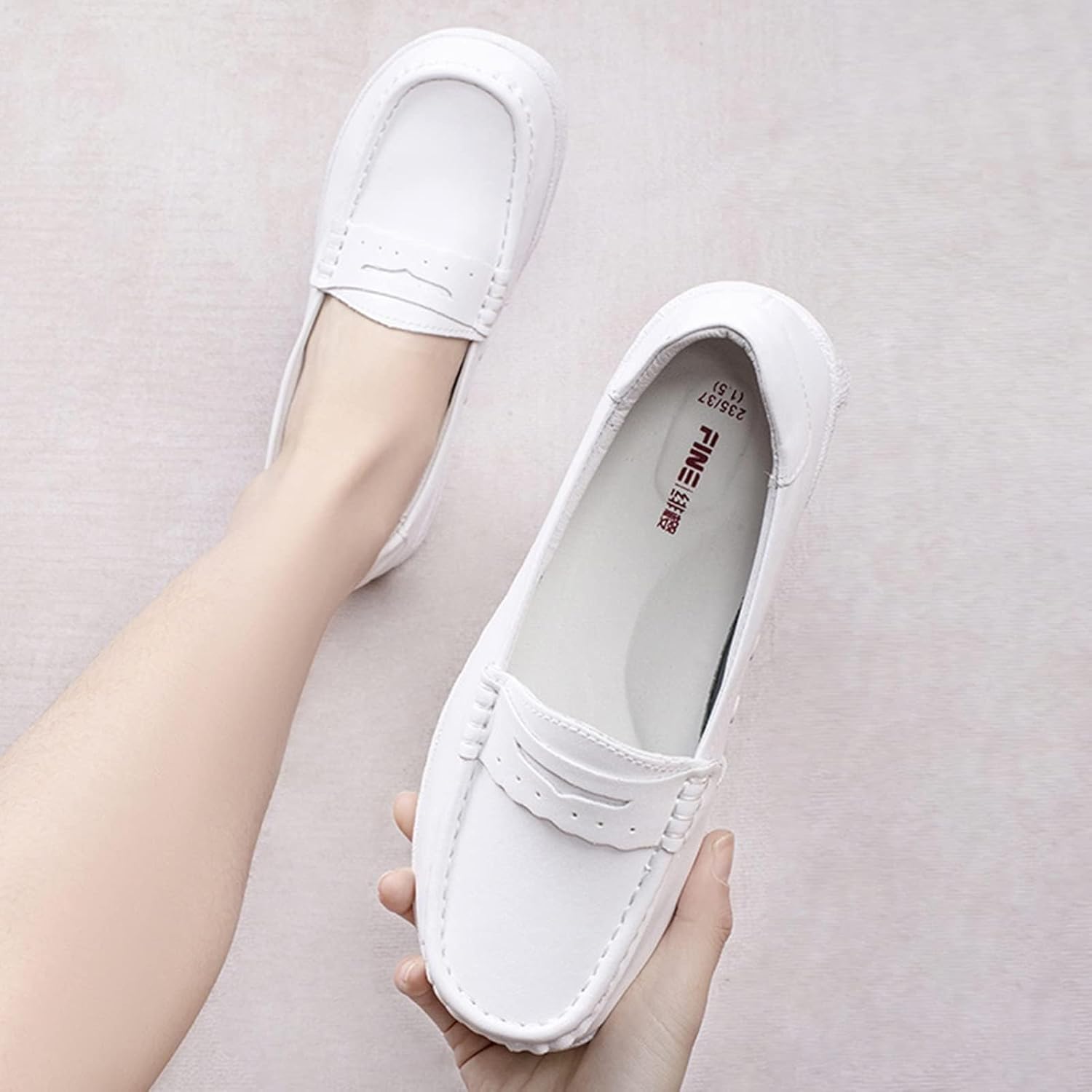 Loafers Work Shoes for Women Food Service,Comfortable Breathable Womens Healthcare Nursing Shoes,Oil and Slip-Resistant Nurse Shoes for Women,with Arch Support