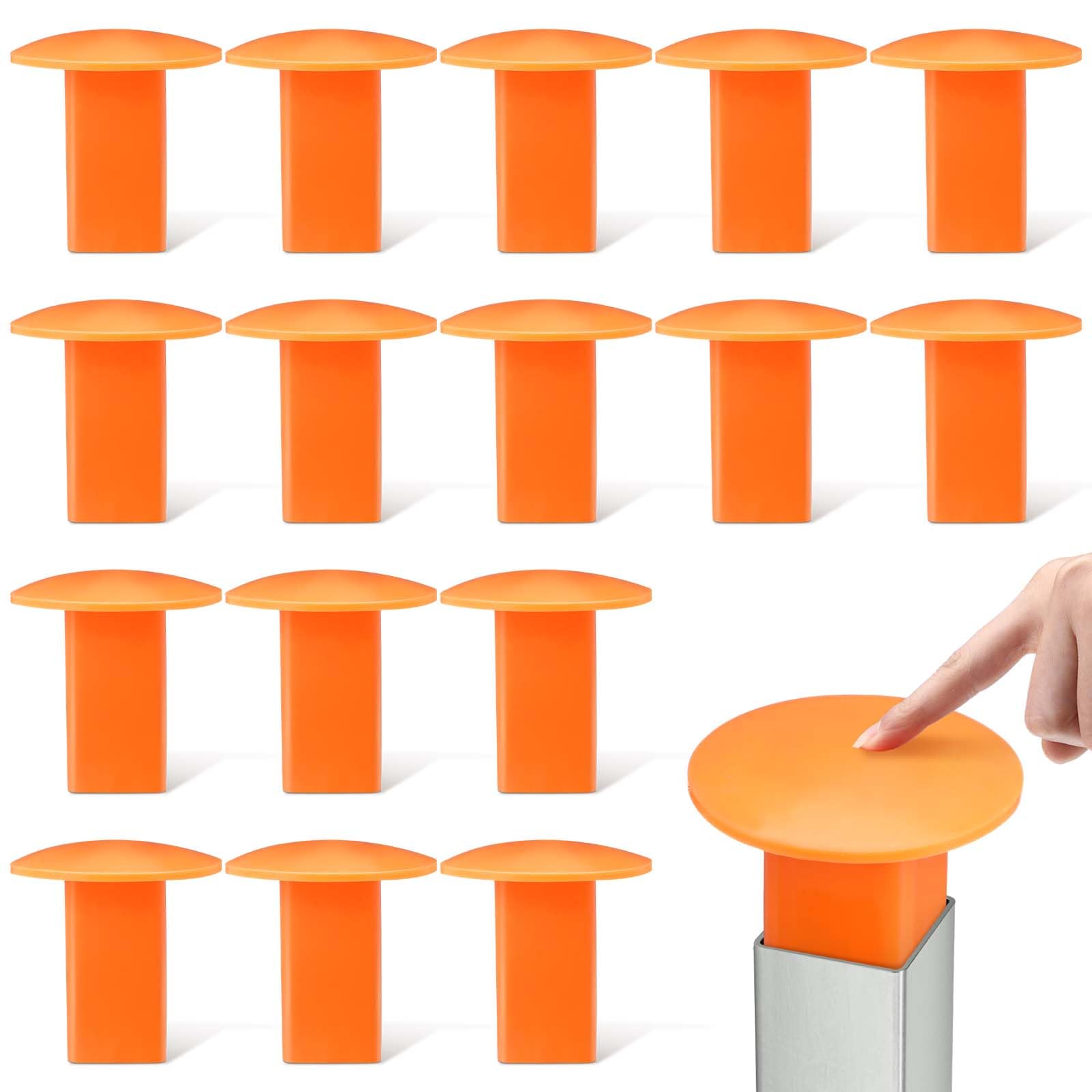 Pangda 16 Pcs Baseball Base Plugs for Baseball Field, Base Anchors, Orange